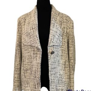 Coldwater Creek SZ 14 Tweed Career One Button Shawl Collar Blazer